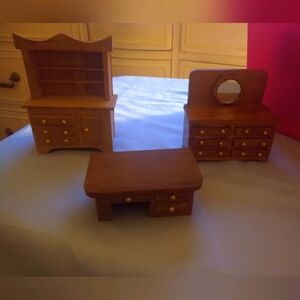 Dollhouse wood furniture set